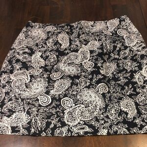 Ralph Lauren Black and White Paisley Mini Skirt